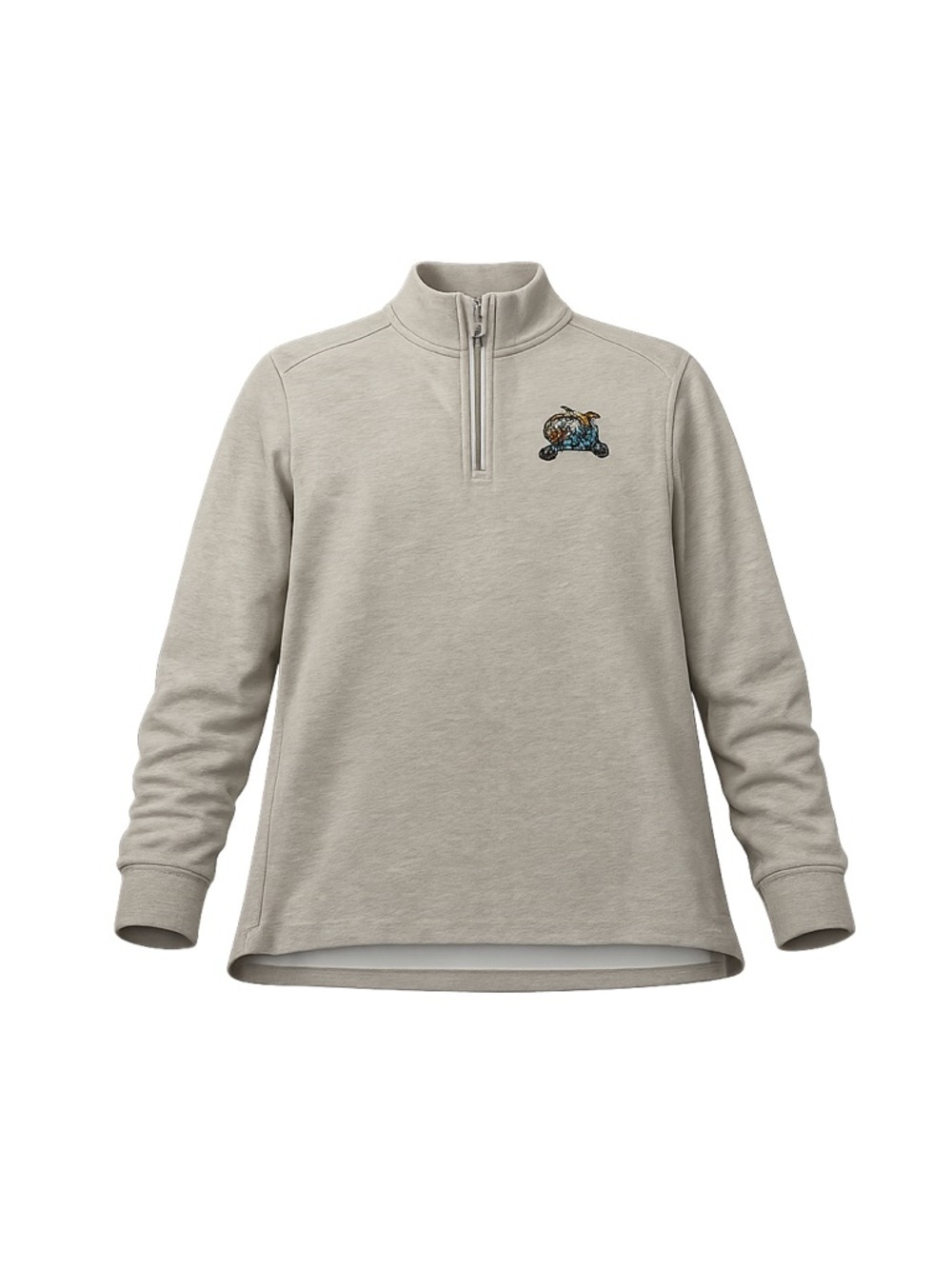 Atlantic Sol Men's Beige Quarter-Zip Sweatshirt L Golf Logo Pullover
148